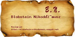 Blobstein Nikodémusz névjegykártya